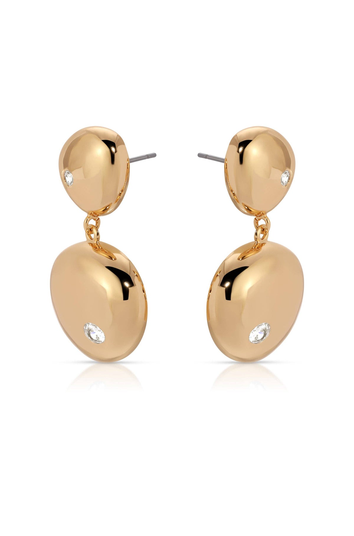 Ettika Polished Double Pebble Drop Earrings