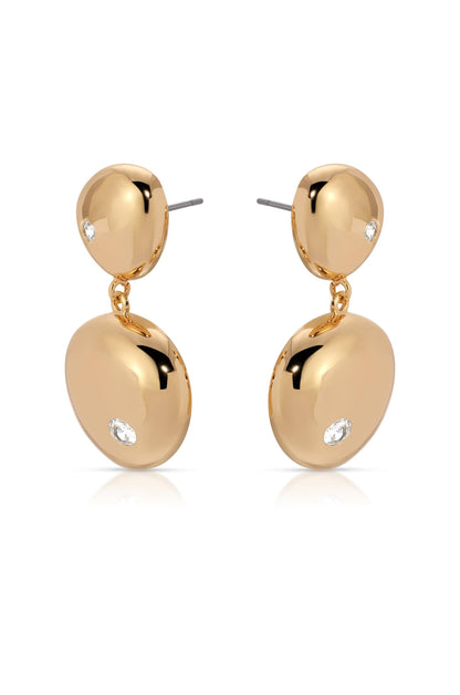 Ettika Polished Double Pebble Drop Earrings