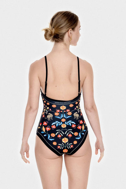 Jessie Zhao Night Imagination Reversible V-Neck One-Piece Swimsuit