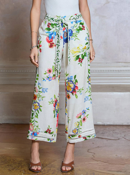 Current Air Floral Printed Wide Leg Pants