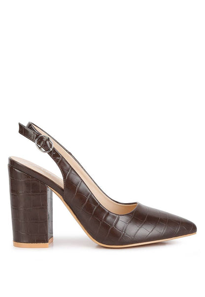 London Rag Macha Croctexture Sling Back Heels