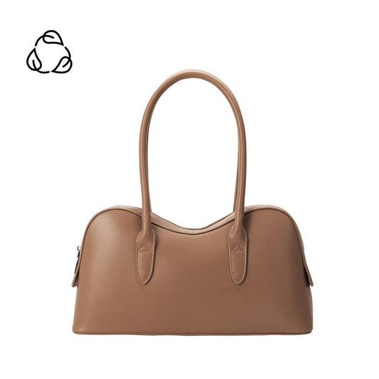 Melie Bianco Tilda Mocha Recycled Vegan Leather Shoulder Bag
