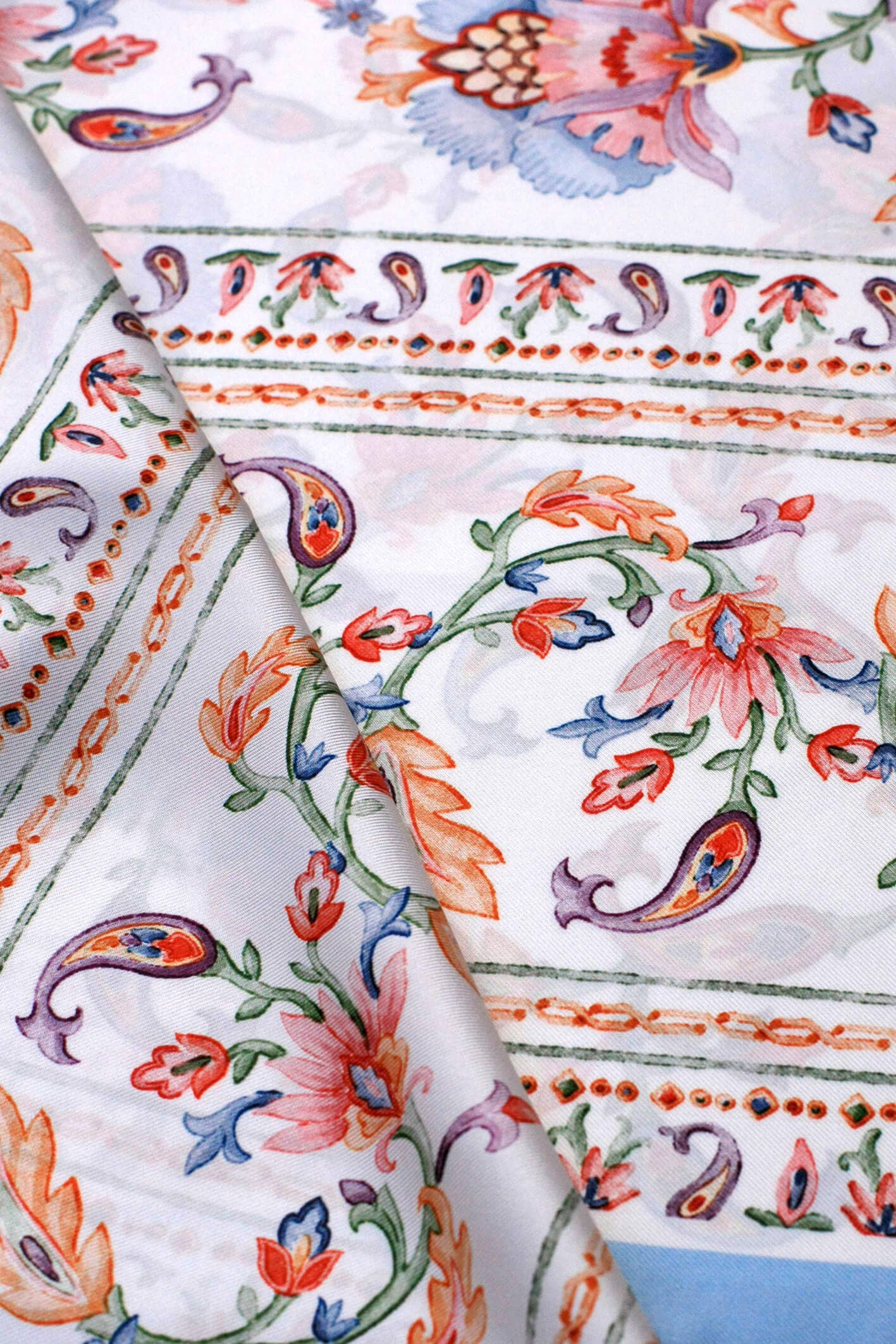 Jessie Zhao Baroque Blossom Double Sided Silk Scarf
