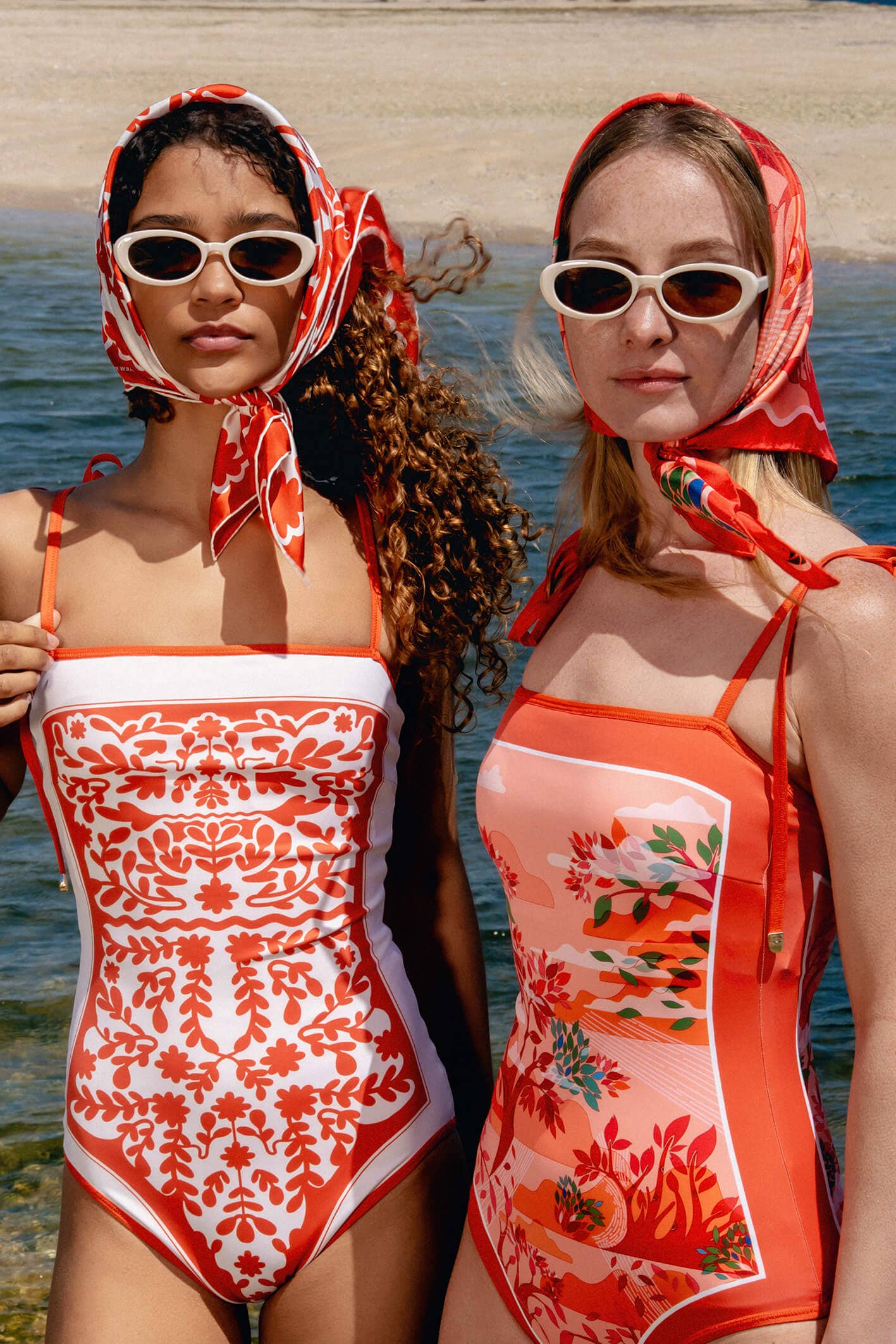 Jessie Zhao Crossing Red Reversible One-Piece Swimsuit