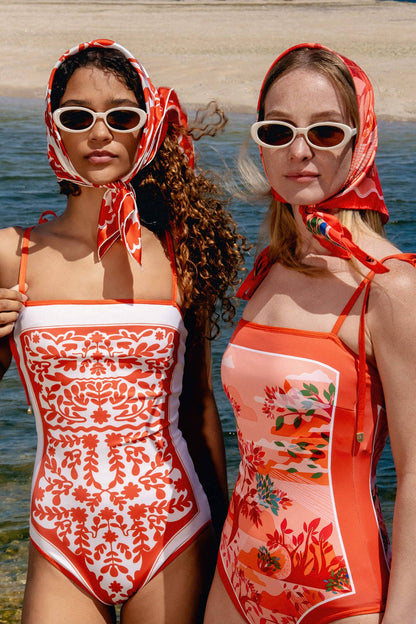 Jessie Zhao Crossing Red Reversible One-Piece Swimsuit