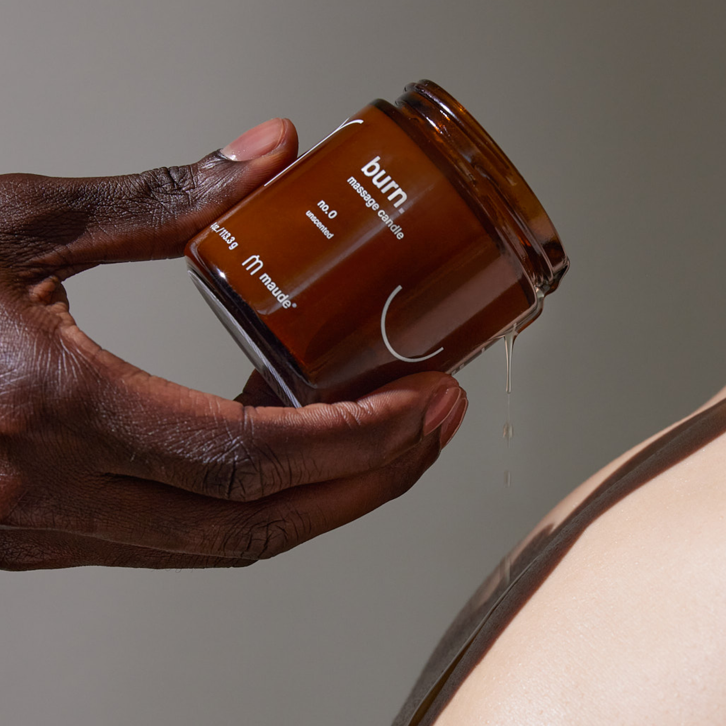 Maude Burn no. 0 - Body Massage jojoba oil candle unscented.