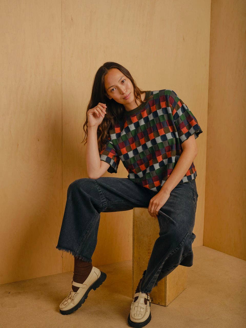 The Endery Sonia Sweater Tee in Stratus Palette