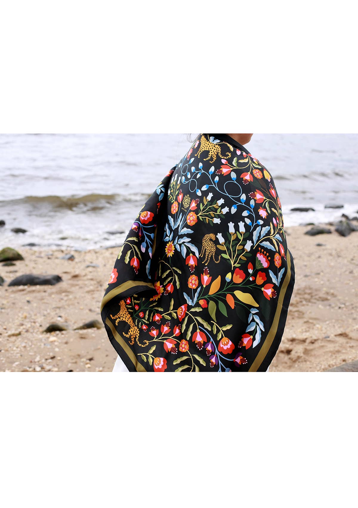 Jessie Zhao Double Sided Silk Scarf of Night Imagination