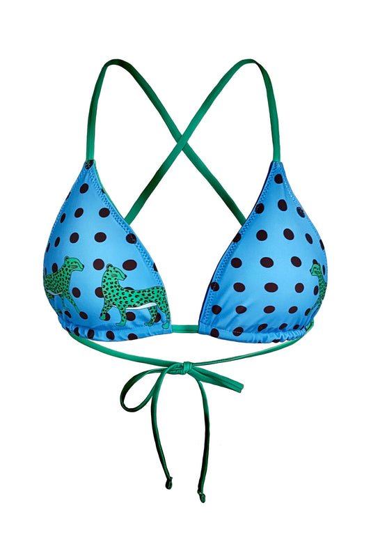 Jessie Zhao Verdant Wild Reversible Triangle Bikini Top