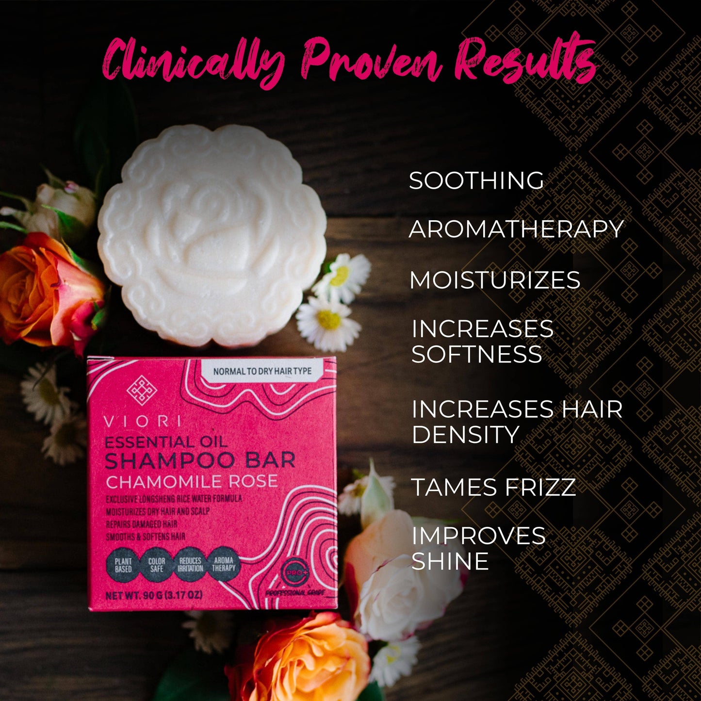 Rice Water Shampoo Bar | Chamomile Rose EO | Dry Hair