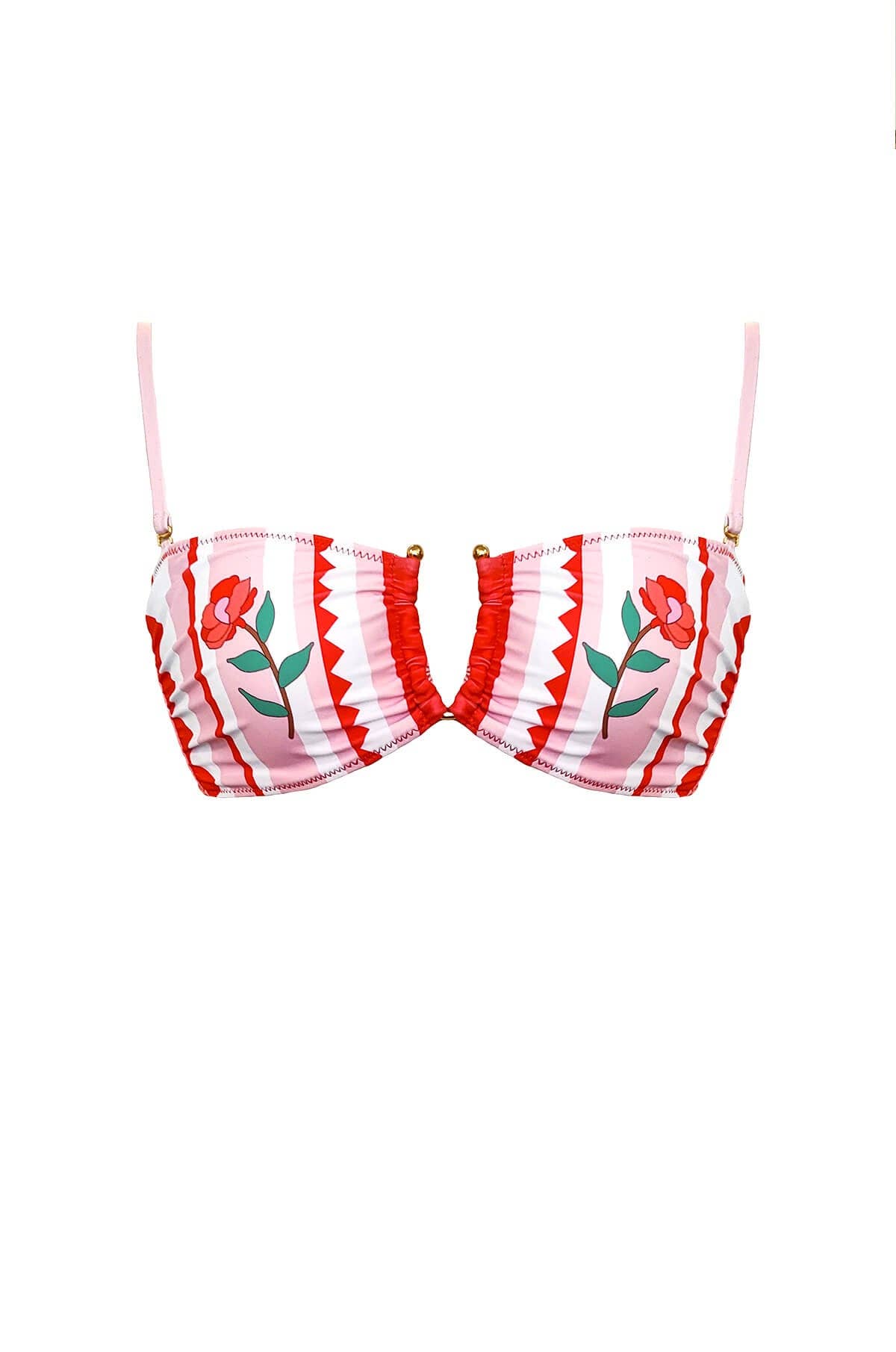 Jessie Zhao Jungle Rose Reversible Square Bandeau Top
