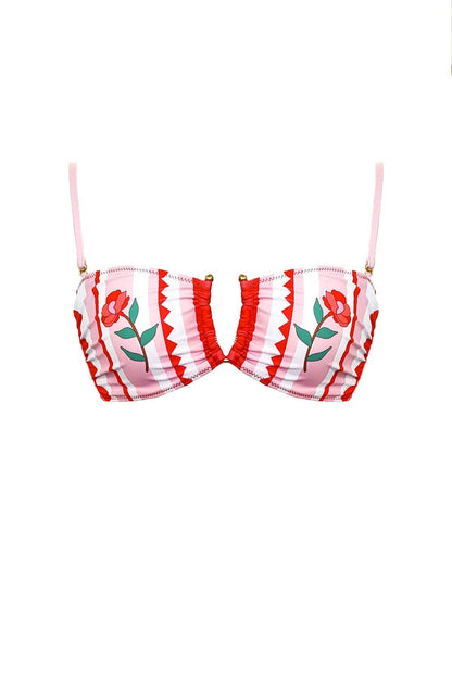 Jessie Zhao Jungle Rose Reversible Square Bandeau Top