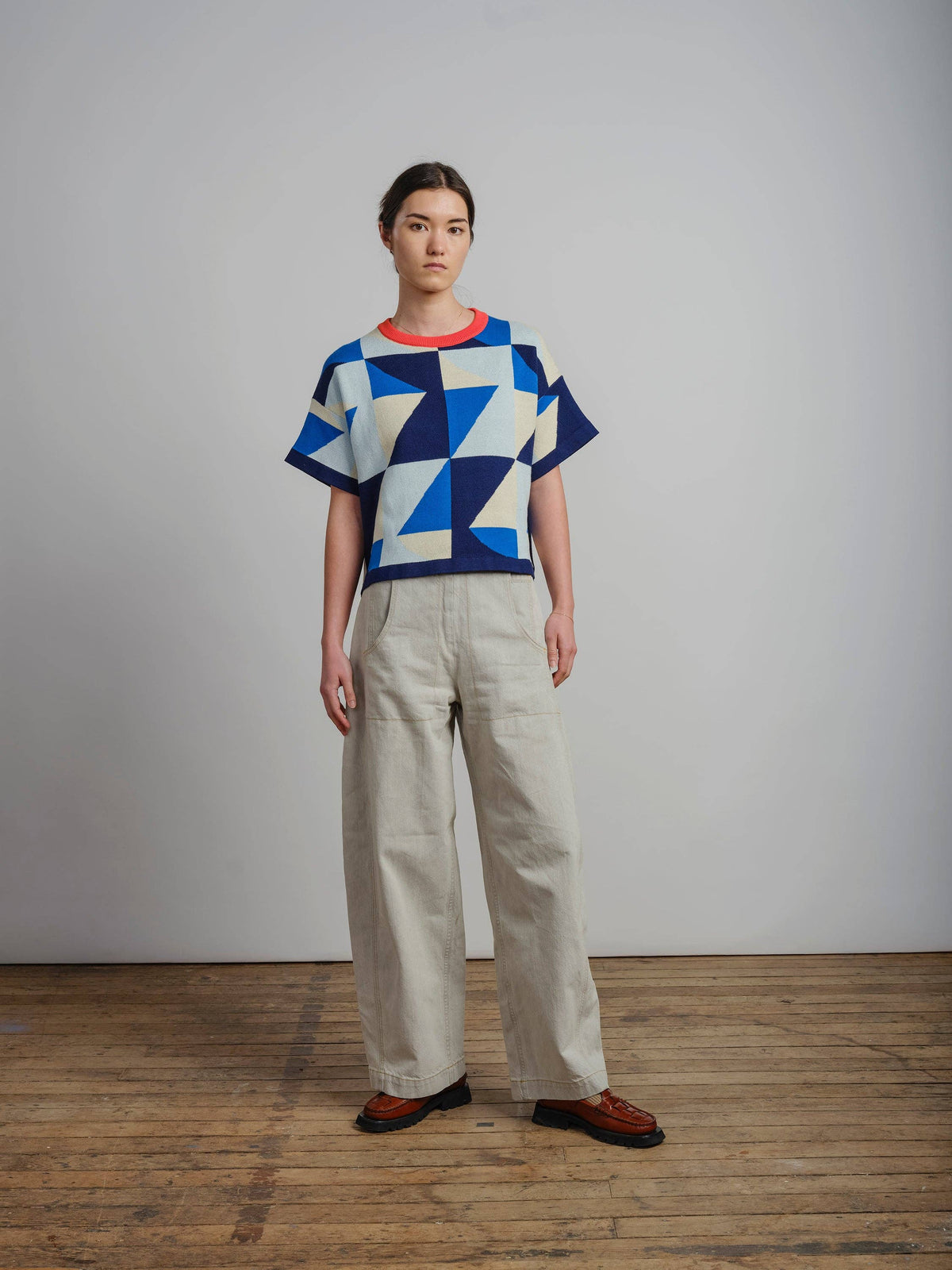 The Endery Calder Sweater Tee in the Jacaranda Palette