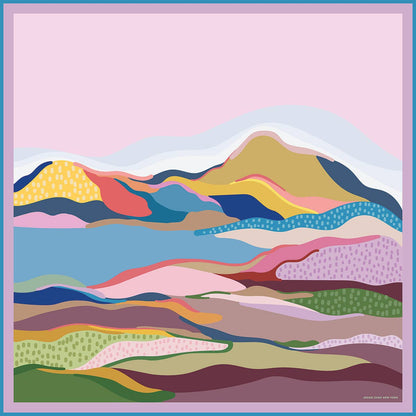 Jessie Zhao Double Sided Wool Silk Scarf in Ocean Breeze