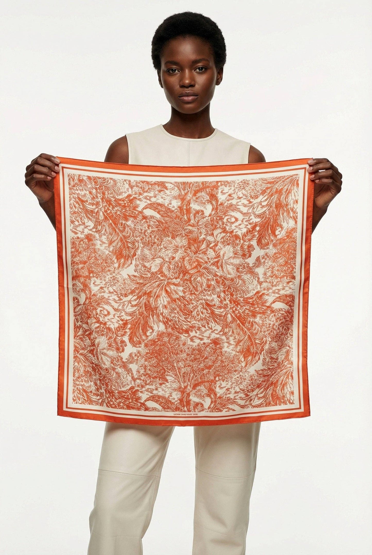 Jessie Zhao Terracotta Dream Double Sided Silk Scarf