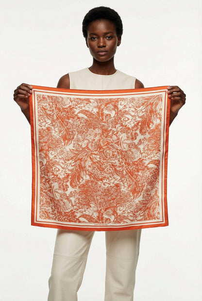 Jessie Zhao Terracotta Dream Double Sided Silk Scarf