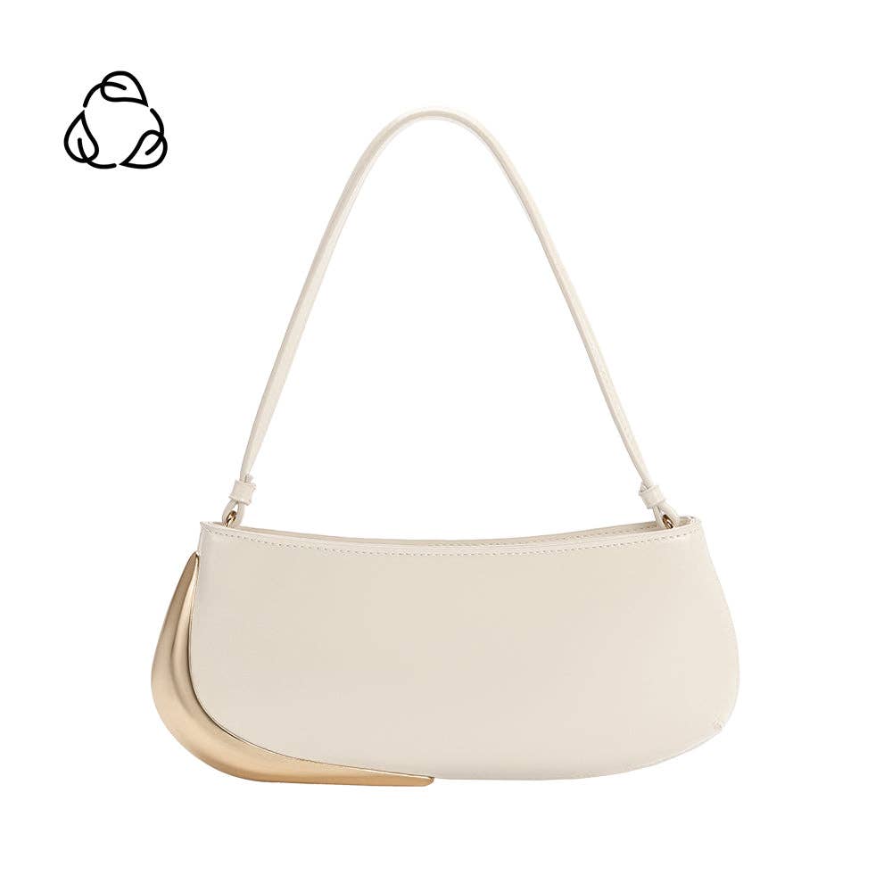 Melie Bianco Sade Ivory Recycled Vegan Leather Shoulder Bag
