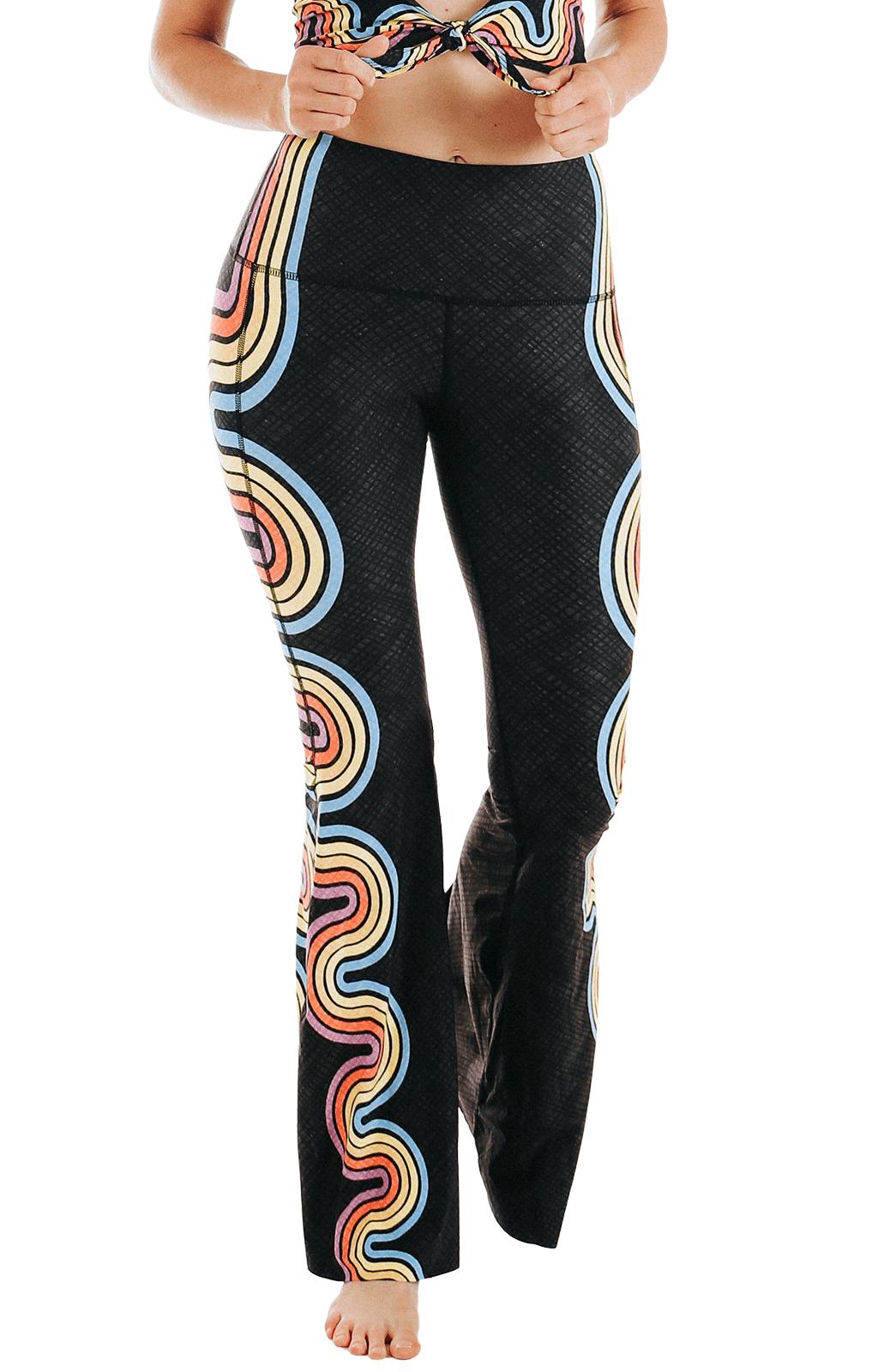 Yoga Democracy Double Rainbow Printed Bell Bottoms