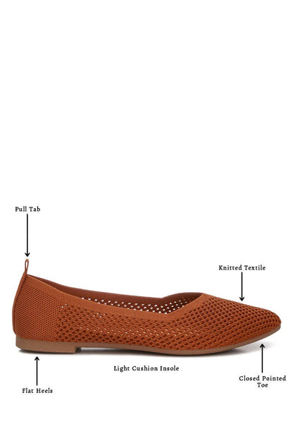 London Rag Selaris Fly Knit Slip On Ballerinas