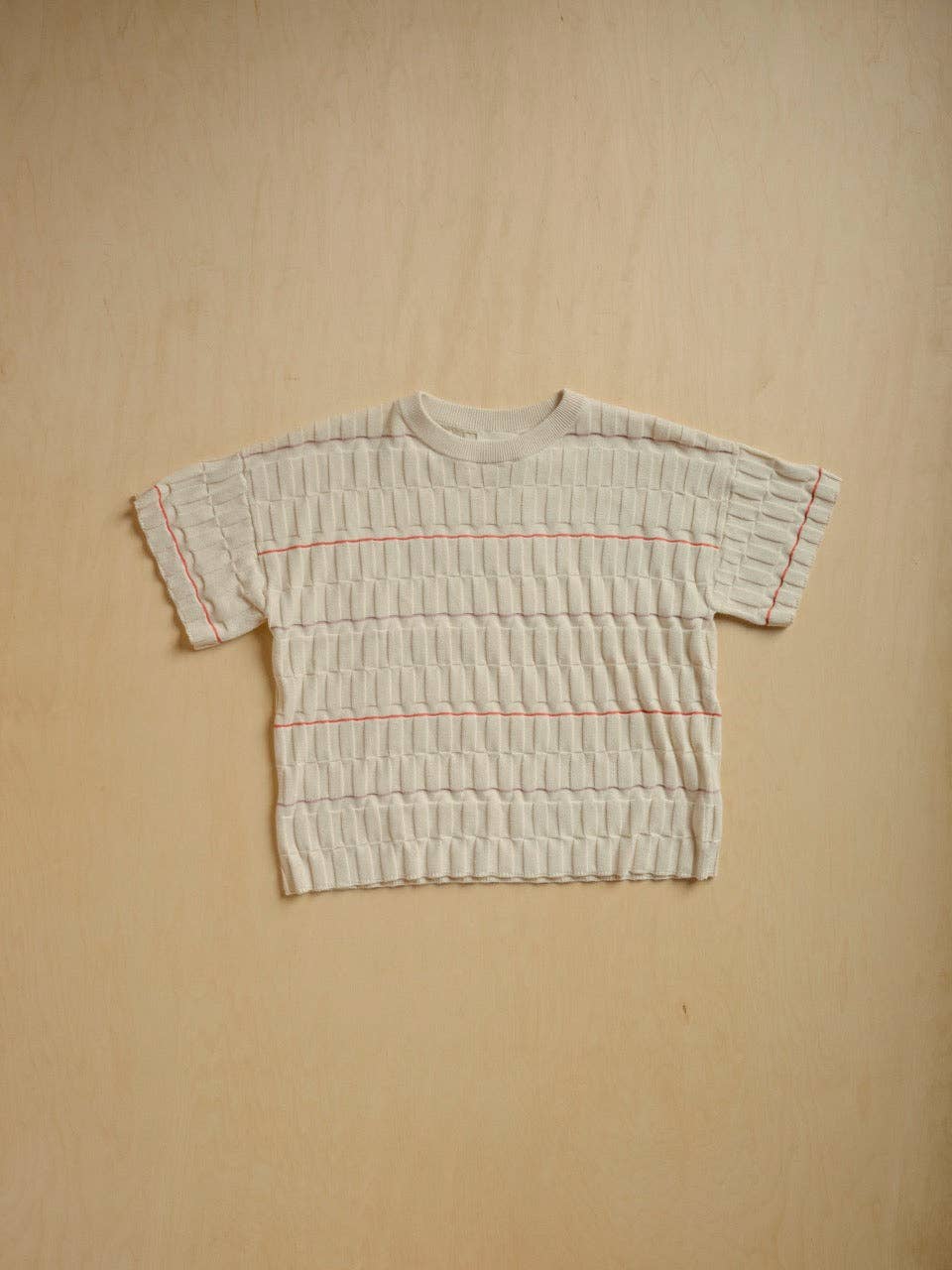 The Endery Wiggle Stripe Knit Grid Tee in the Daybreak Palette