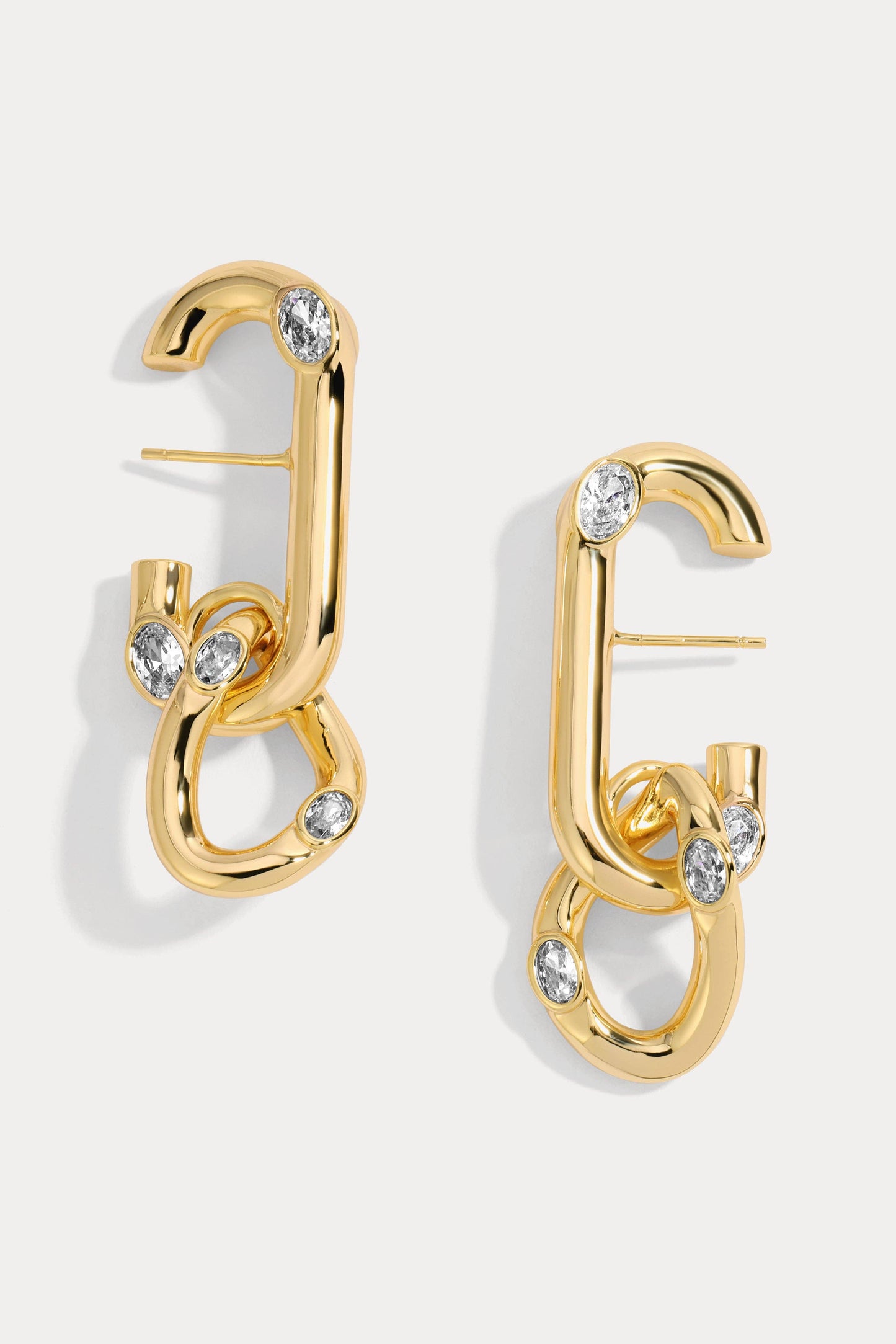 White Cubic Zirconia Logan Lobe Cuff Earrings