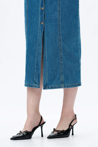 Bayeas Julia Cardigan Relaxed Fit Denim Dress