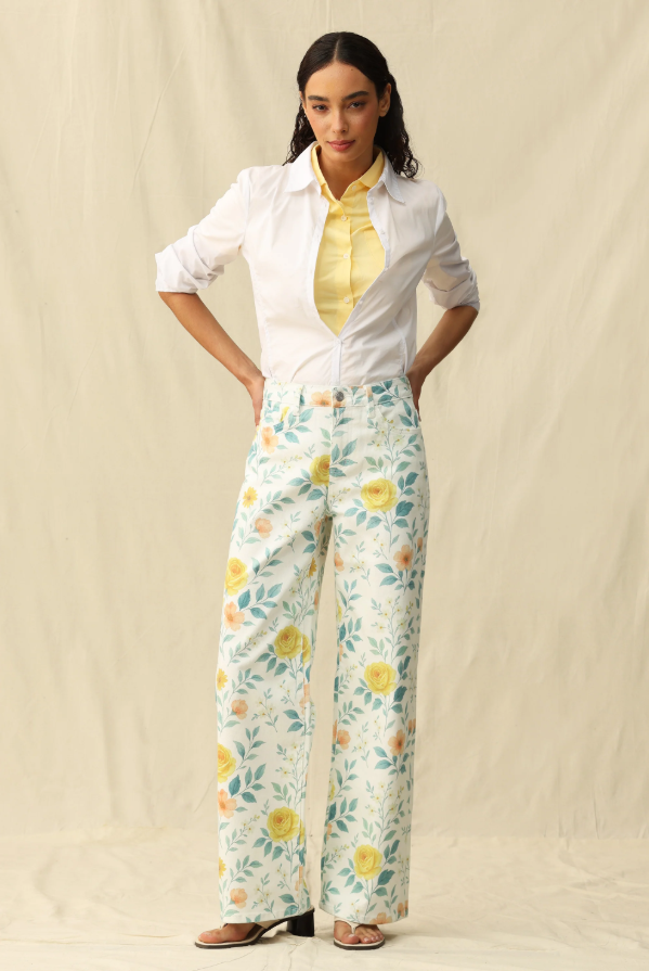 Bayeas Flora High Rise Wide Leg Woven Pants