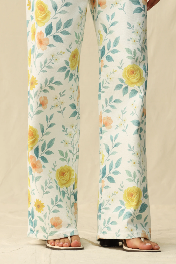 Bayeas Flora High Rise Wide Leg Woven Pants