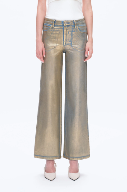 Bayeas Metallic Golden Wide Leg Jeans
