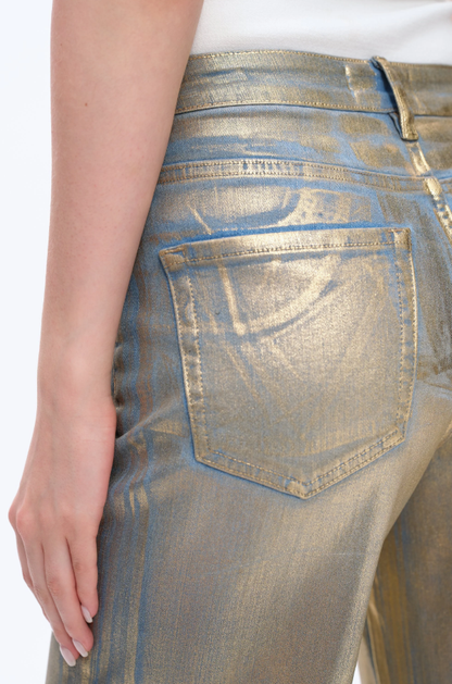 Bayeas Metallic Golden Wide Leg Jeans