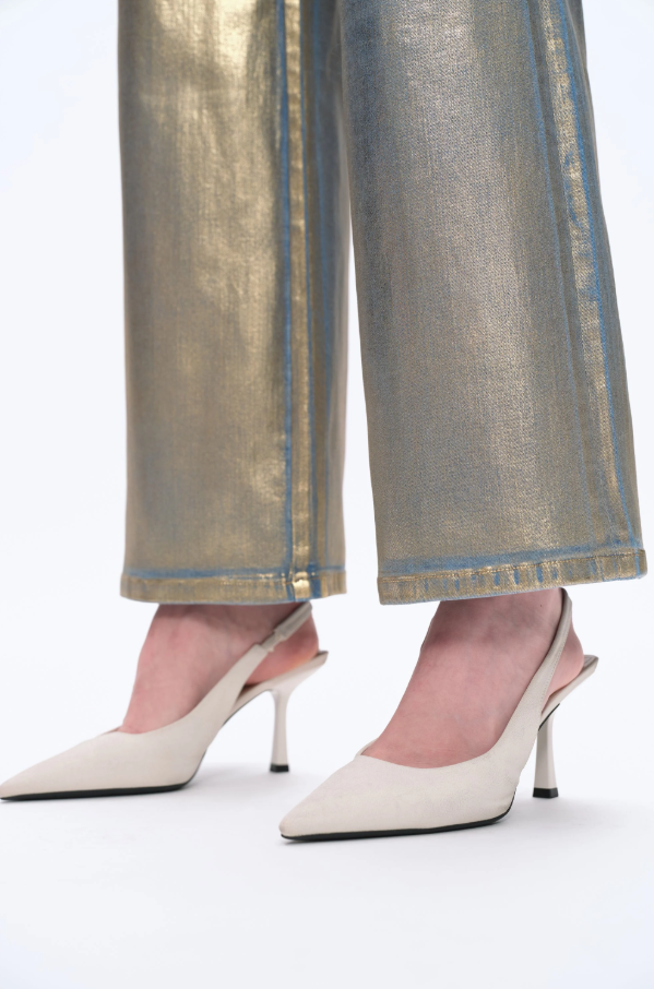 Bayeas Metallic Golden Wide Leg Jeans