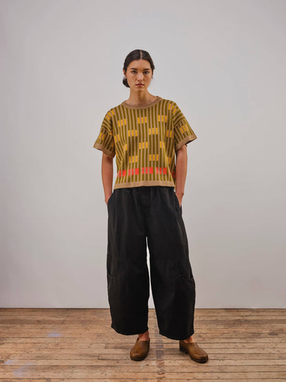 The Endery Bauhaus Short Sleeve Sweater Tee in Saturn