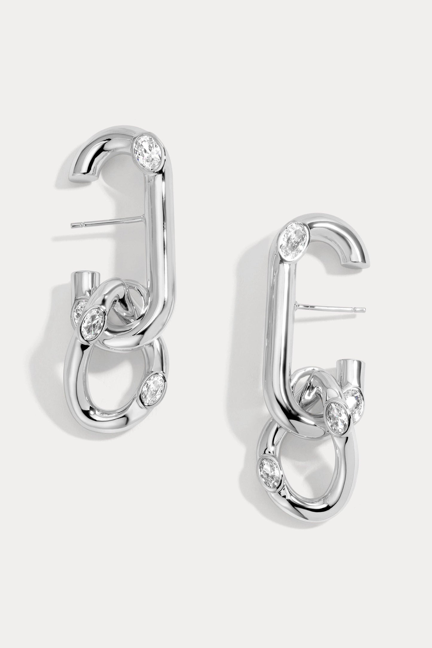 White Cubic Zirconia Logan Lobe Cuff Earrings
