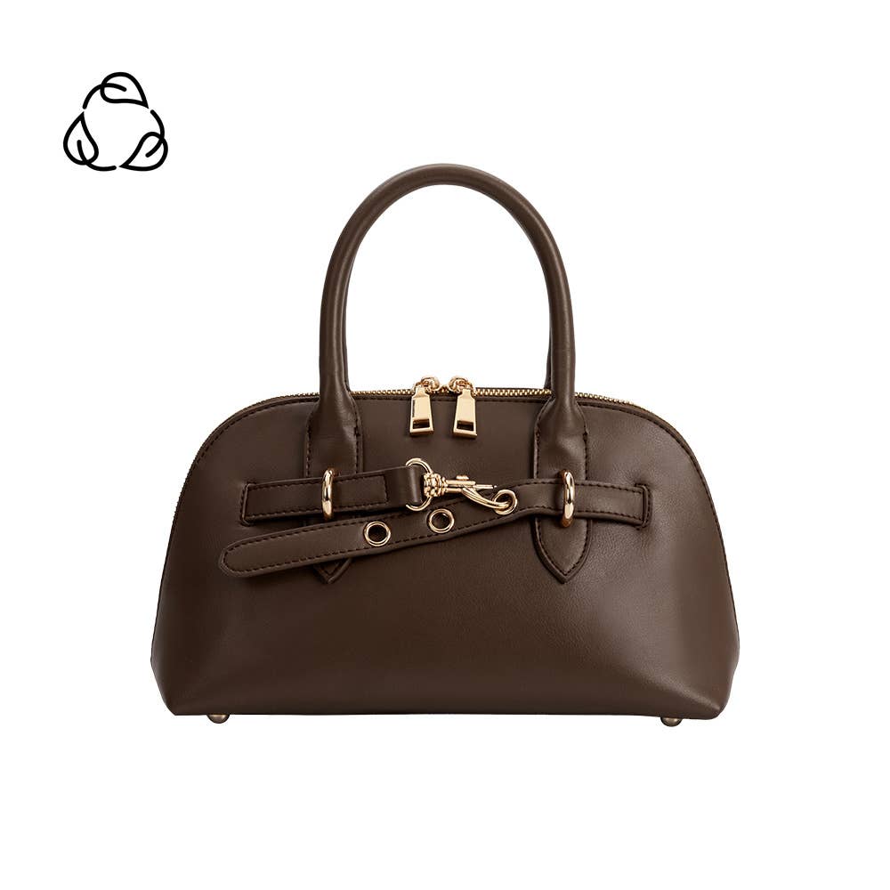 Melie Bianco Rue Espresso Recycled Vegan Leather Top Handle Bag