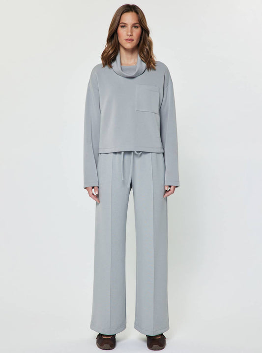 Current Air Cowl Neck Pullover Sweatshirt and Wide Leg Pants Set