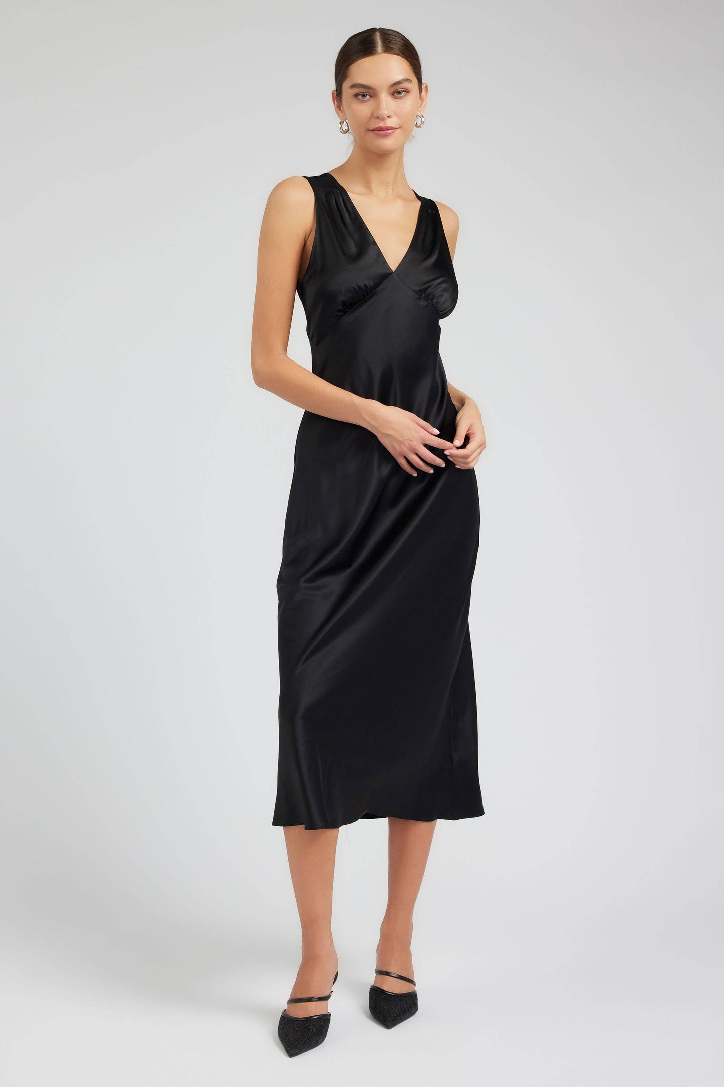 Current Air 100% Silk Sweetheart Midi Dress