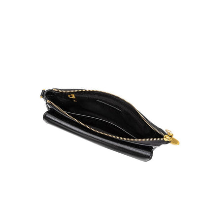 Melie Bianco Aria Black Recycled Vegan Leather Shoulder Bag