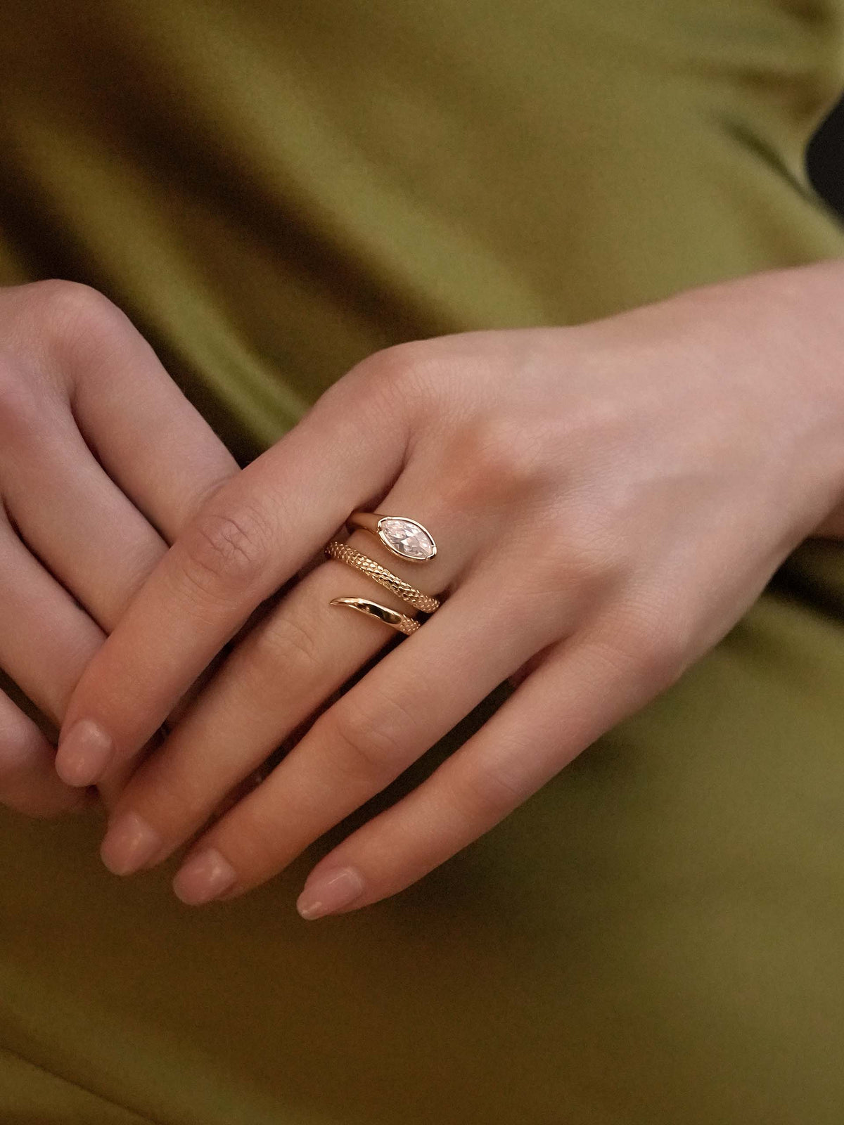 Ettika Marquise Coiled Ring