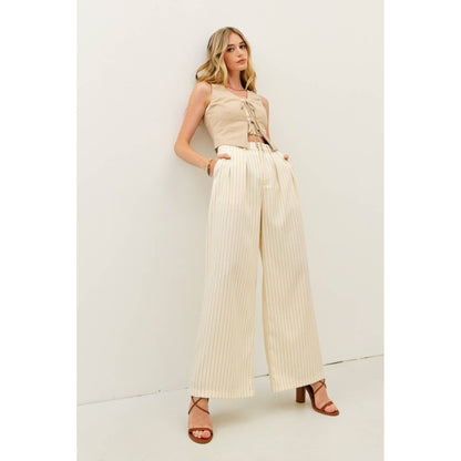 CLASSIC SOFT LINEN OPEN-FRONT VEST WITH BOW DETAIL