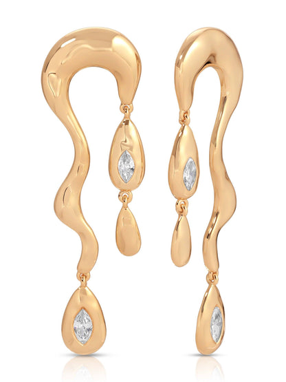 Ettika Melting Metal Dangle Earrings