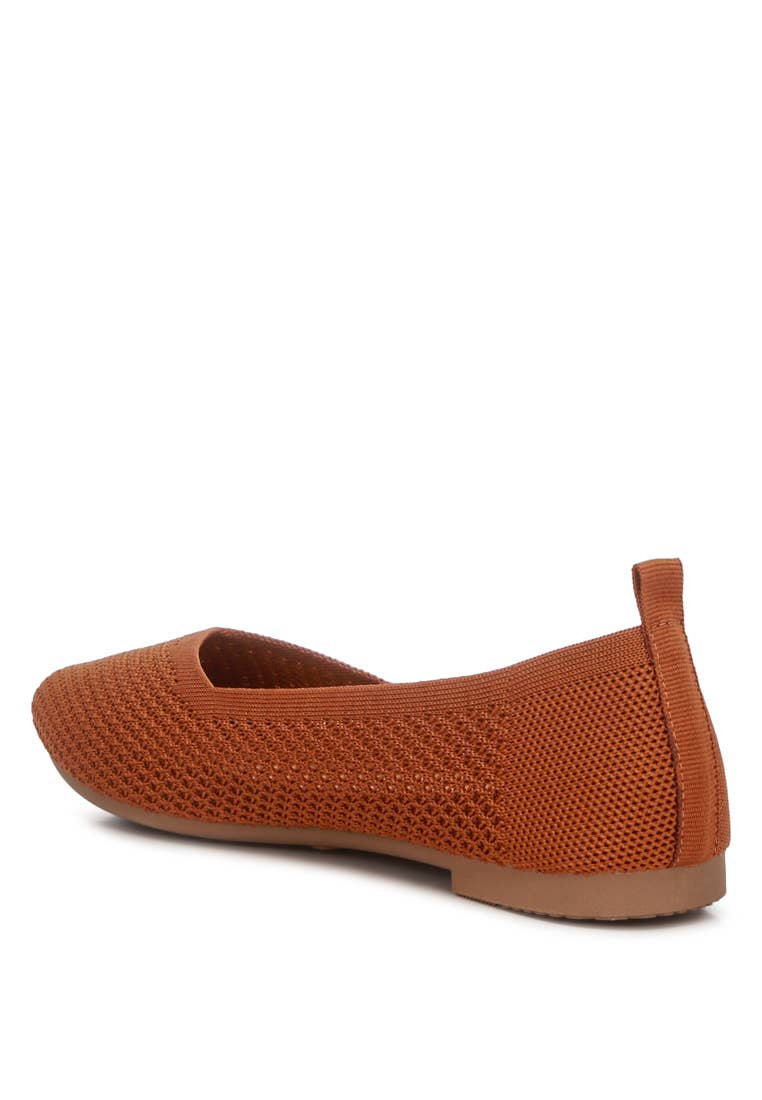 London Rag Selaris Fly Knit Slip On Ballerinas