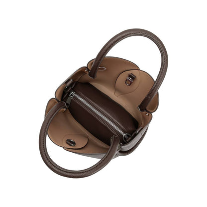 Melie Bianco Tulip Chocolate Recycled Vegan Leather Top Handle Bag