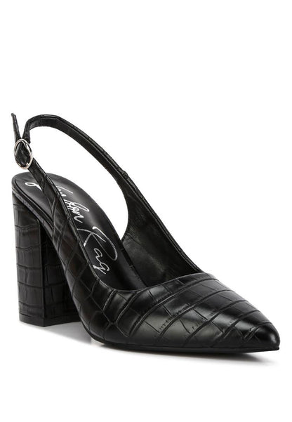 London Rag Macha Croctexture Sling Back Heels