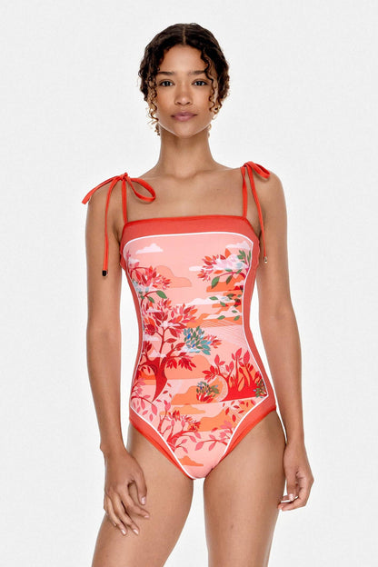 Jessie Zhao Crossing Red Reversible One-Piece Swimsuit