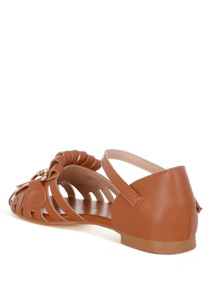 Rag & Co Ramita Horsebit Fringe Flat Sandals