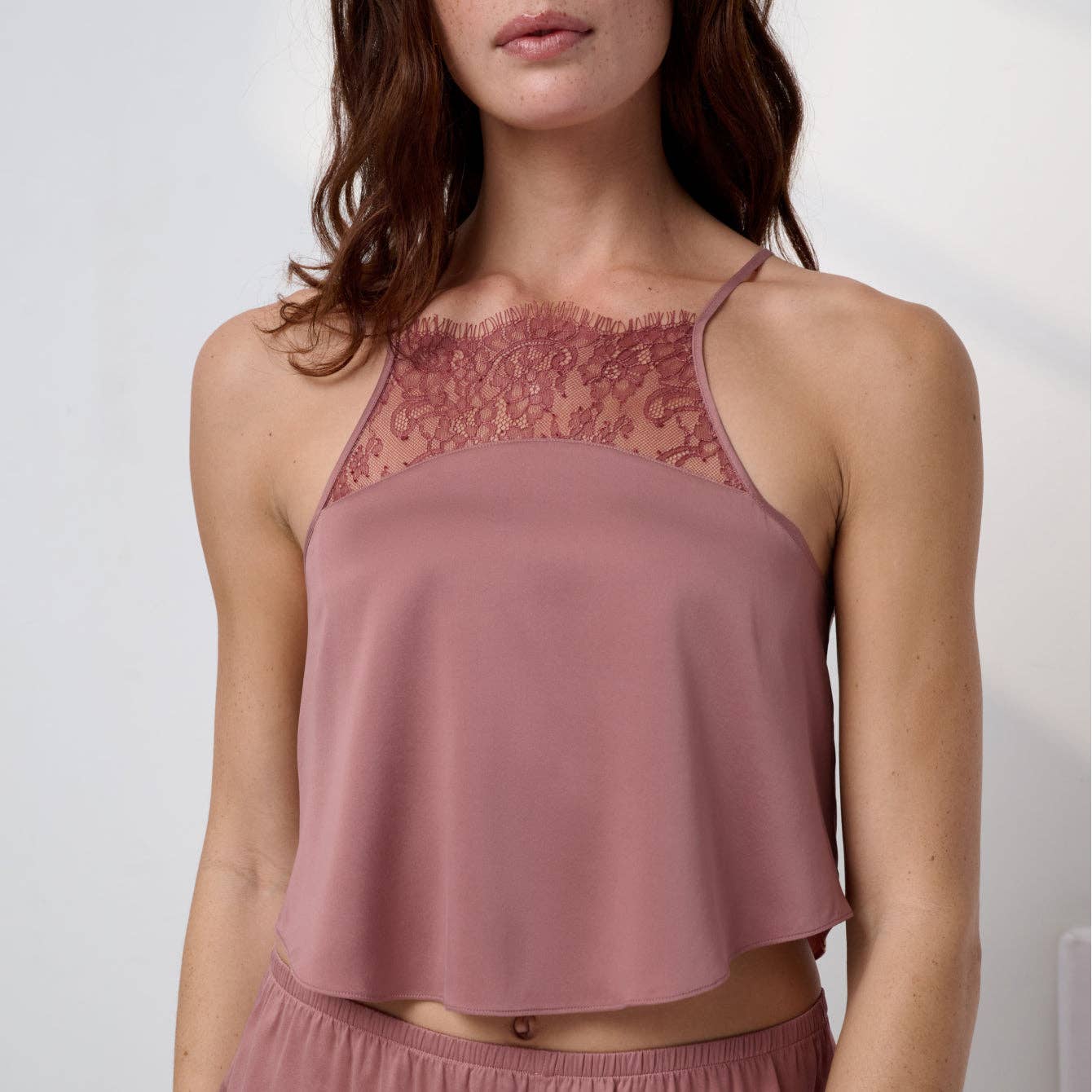 Lunya Washable Silk Lace Cami Short Set