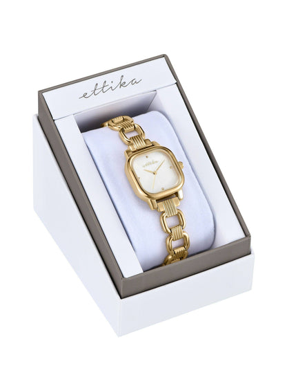Ettika Classic Square Gold Bracelet Watch