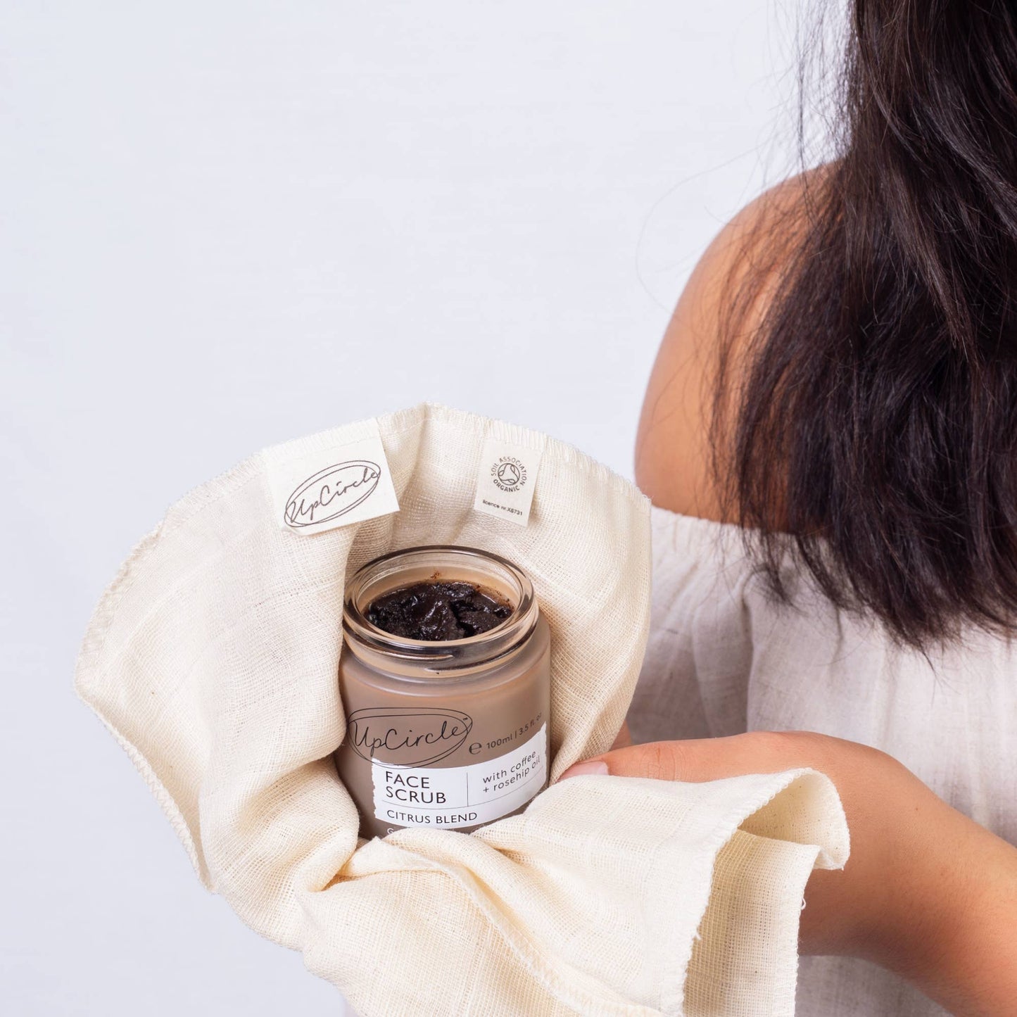 UpCircle Zero Waste Vegan Face Scrub with Coffee + Rosehip Citrus blend Exfoliator