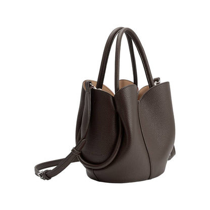 Melie Bianco Tulip Chocolate Recycled Vegan Leather Top Handle Bag