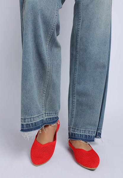 London Rag Selaris Fly Knit Slip On Ballerinas